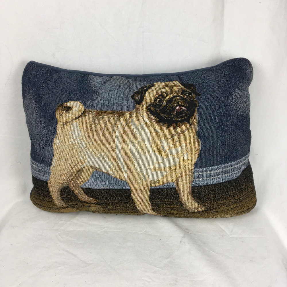 Linda Picken Pug Dog Tapestry Pillow Decor Accent Rectangle